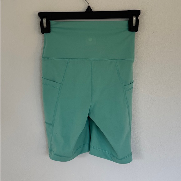 Yogalicious LUX seafoam blue green high rise side pocket bike shorts size XS - Picture 6 of 7
